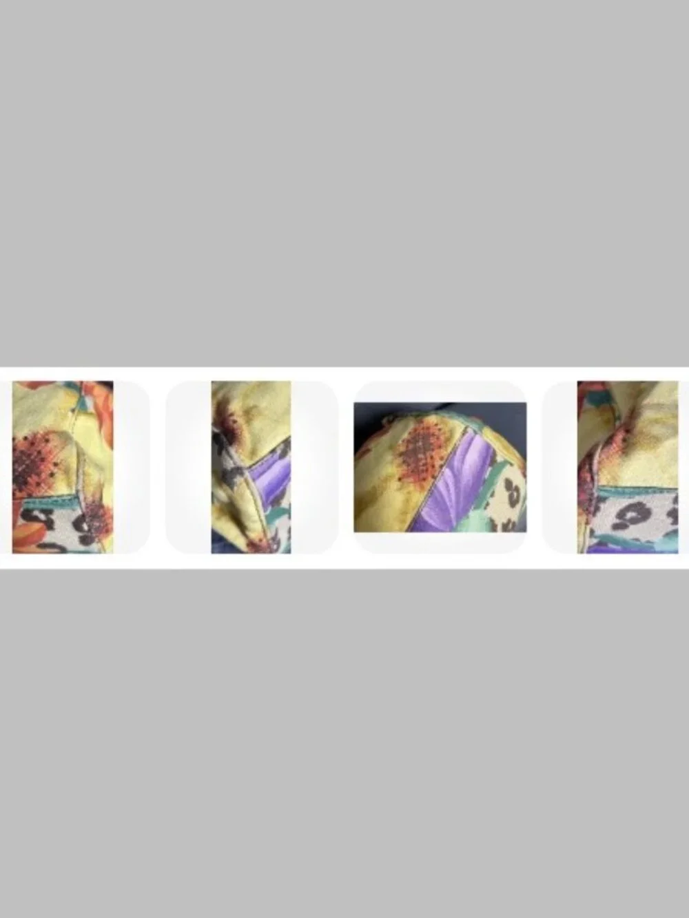Kim Rogers Floral Leopard Print Canvas Hobo Shoulder Bag Multicolor Purse Large